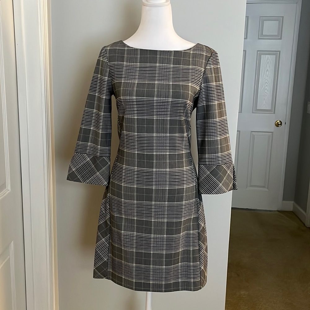 Blue/white plaid quarter sleeve dress by H&M. Size 4